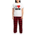 thumbnail image 4 of CafePress - I HEART BOSTON Women's Light Pajamas - Women's Short Sleeve Print T-Shirt and Pants Light Cotton Pajama Set, 4 of 7