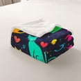 thumbnail image 5 of Gradient Cat Blanket for Girls Boys Cute Kitten Throw Blanket for Bed, Neon Ombre Cat Paws Fleece Blanket 40x50 Size Multicolor Leaf Sherpa Blanket, Animal and Pet Theme Fuzzy Blanket, 5 of 6