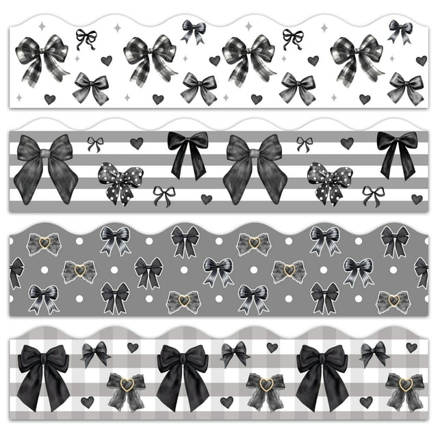 Banderas para tablones de anuncios BeYuMi Black Bows, acuarela, 80 unidades