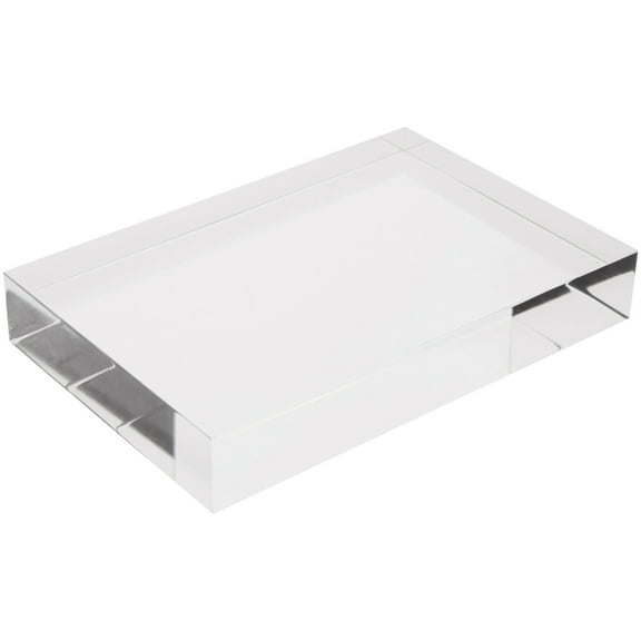 Plymor Clear Polished Acrylic Rectangular Display Block, 1" H x 6" W x 4" D