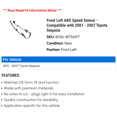 thumbnail image 2 of Front Left ABS Speed Sensor - Compatible with 2001 - 2007 Toyota Sequoia 2002 2003 2004 2005 2006, 2 of 2