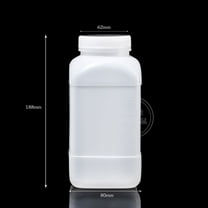 Dayesque 2pcs 1000ml White Square Wide Mouth Plastic Laboratory Bottles Chemical Storage Containers for Lab Hospital Chemical Plant