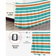 thumbnail image 3 of Turquoise Orange Striped Wrap Around Bed Skirts for Queen Bed 18" Drop,Bed Skirt with Adjustable Elastic Belt Dust Ruffle Bed Valance for Bedroom Modern White Abstract Art Aesthetics Bed Frame Cover, 3 of 7