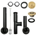 thumbnail image 4 of Westbrass 592144-01 14" Black Polypropylene Bathtub Drain Assembly with Trip Lever and Beehive Drain Cover, Polished Brass, 4 of 13
