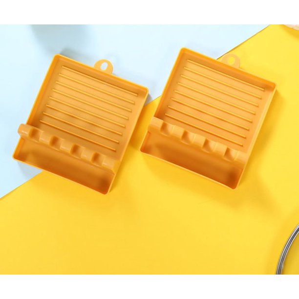Soporte para utensilios de cocina resistente al calor múltiple: actualice el estante de espátula superior sin BPA con almohadilla de goteo y diseño colgante para cucharas, cucharones, pinzas y más Fokelyi LRWJ406-4