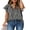 B Black, variant on EVALESS Boho Blouse for Woman Floral Printed V Neck Tunic Top Casual Ruffle Short Sleeve Drawstring Shirts Khaki S