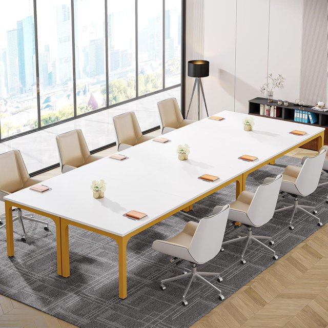 Tribesigns 6.5FT Conference Table, 78 Inch Rectangular Meeting Table with Metal Legs, Large Office Seminar Table for 6 to 8 People (Only Table)