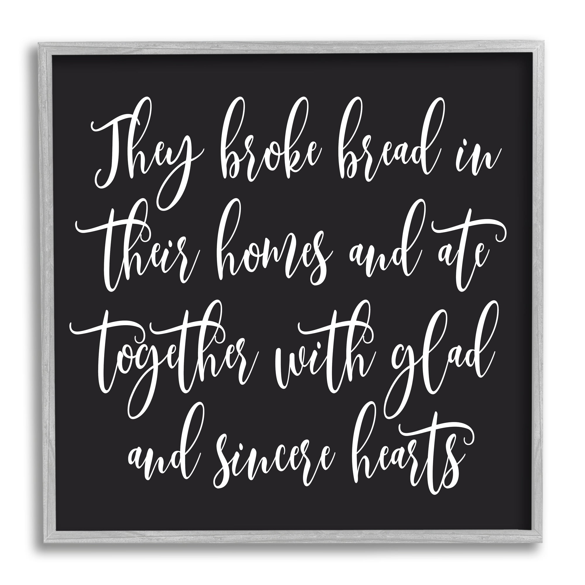 Stupell Industries Spiritual Script Calligraphy Bible Verse Proverb Quote Graphic Art Gray Framed Art Print Wall Art, Design by Lettered and Lined