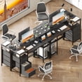 thumbnail image 6 of Ktaxon L-Shape Computer Desk with Charging Station 47 Inch Gaming Desk Concer PC Laptop Table with Drawers & Storage Shelves Workstation, Black, 6 of 12