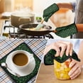 thumbnail image 4 of Green Christmas Tree and Star Pattern Kitchen Oven Mitt and Pot Holder Sets 2 Pcs for Baking, Cooking and Grilling, Heat Resistant Up To 392 °F, 4 of 7