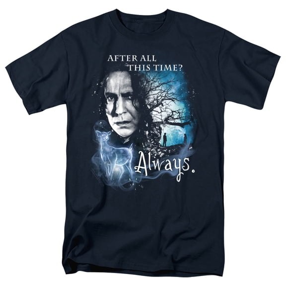 Harry Potter Always Unisex Adult T Shirt, Navy, Small