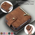 thumbnail image 4 of 1Pcs  Protective Wallet Function Stand Function Phone Cover For Z Flip 3 4 5 Case Mobile Phone Protector PU Leather TPU BLACK-ZFLIP3, 4 of 8