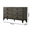 thumbnail image 4 of 6 Drawer Wooden Dresser with Diamond Metal Knobs Gray and Black, 4 of 4