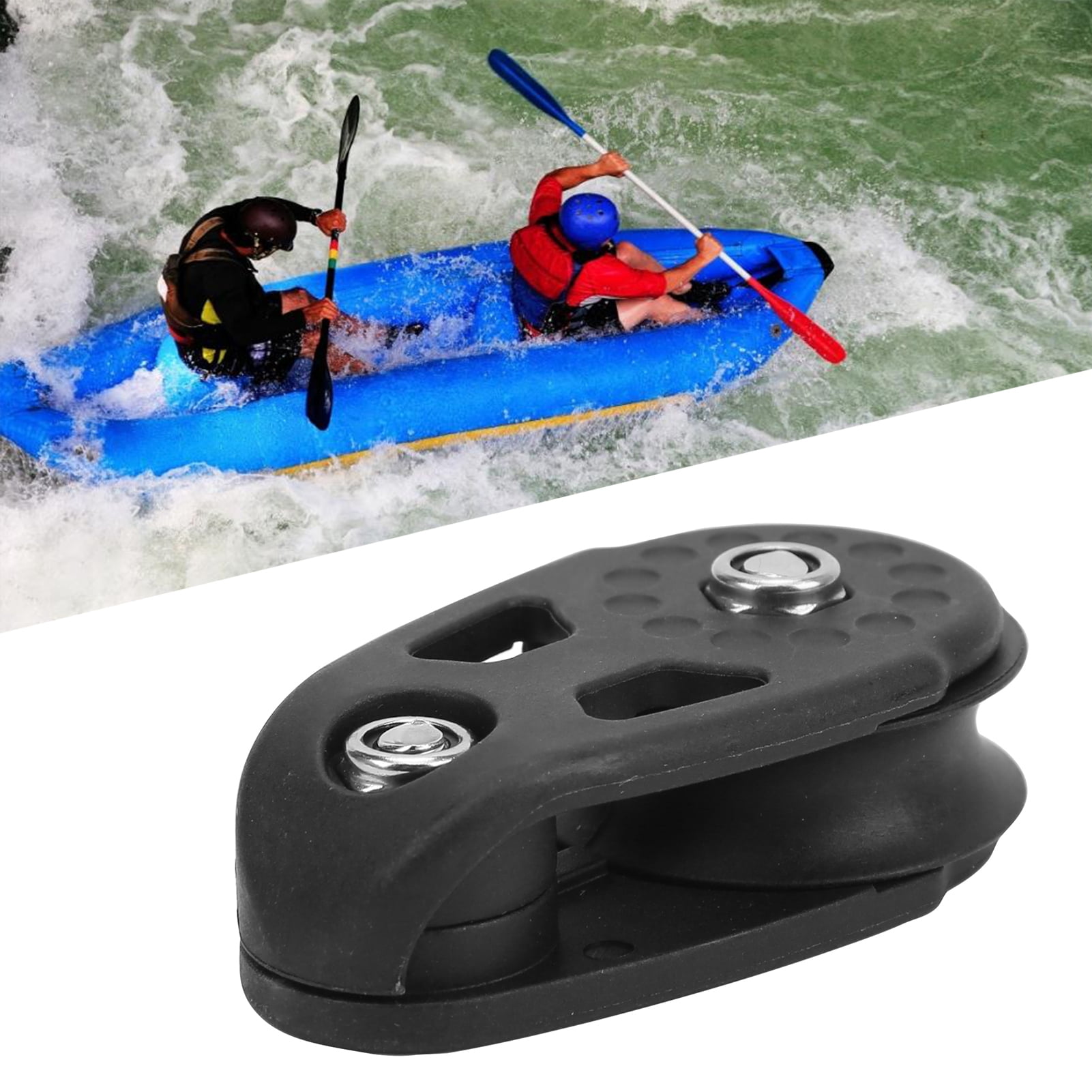 2 PCS Kayak Canoe Boat Slide Rail Anchor Trolley Kit Pulley Blocks Accessories 
