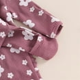 thumbnail image 4 of Emy Dola Newborn Baby Girl Floral Ruffle Romper One Piece Infant Baby Long Sleeve Knit Jumpsuit+ Headband 2Pcs Fall Winter Outfits, 4 of 8