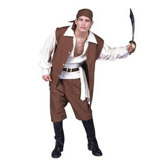 Costume Da Pirata Ribelle Per Bambino, Taglia Large (4-6 Anni) Con Torso Muscolare
