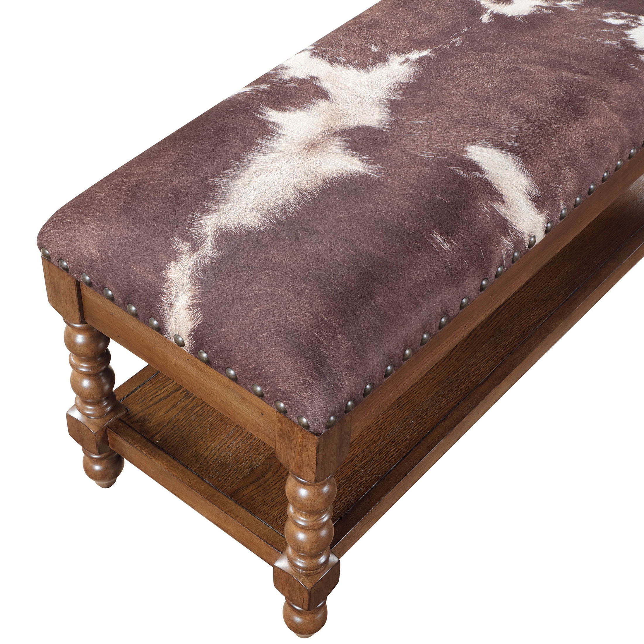 The Pioneer Woman Harper Bench, Faux Cowhide Fabric