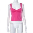 thumbnail image 6 of XiaoBanDeng Women's Summer Solid Color Square Collar Tie Pleated Revealing Back Vest Top T -Shirt, 6 of 9