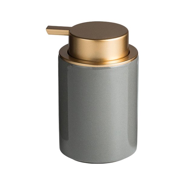 Dispensador de jabón de cerámica, botella con bomba, multiusos, 350 ml, dispensador de jabón para platos Gris