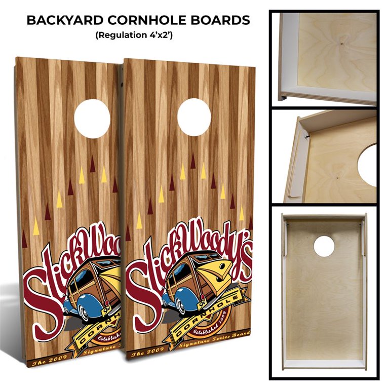 Slick Woody's Backyard Cleveland Football Cornhole Board Set in Multi-Color