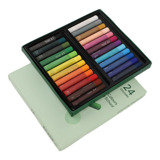 Oil Crayons, Medium Soft Light Portable Multi Purpose Oil Pastels for Art Projects 24 Colors
