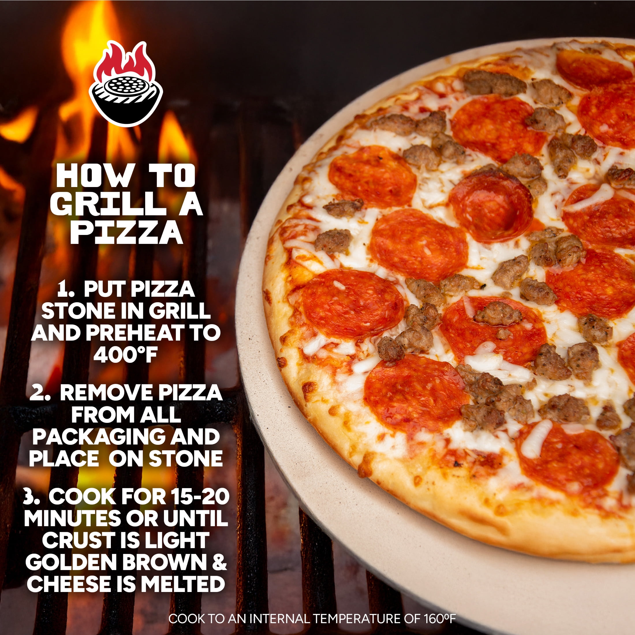 Wild Mike's Ultimate Pizza Super-Sized Pepperoni (Frozen) Marinara Sauce and 4 Cheese Blend.