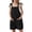 Black, variant on Girls Jumpsuit Sleeveless Adjustable Lace Trim Shoulder Strap Shorts with Pockets, Casual Romper for Spring Summer Fall
