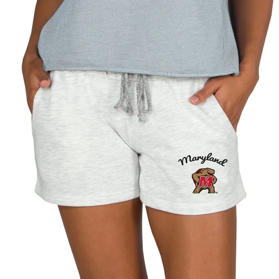 Women's Concepts Sport Ash Maryland Terrapins Mainstream French Terry Tri-Blend Shorts