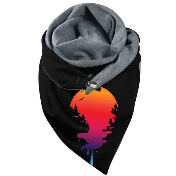 Edvintorg Fashion Winter Women Print Button Soft Wrap Casual Warm Scarves Shawls A