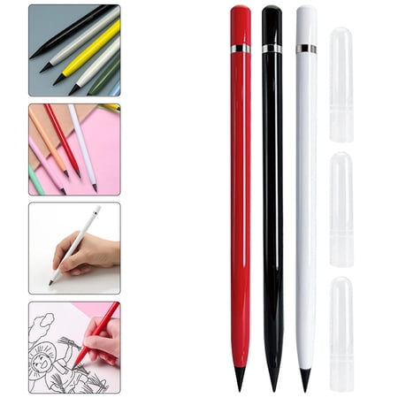 NICERIO 3Pcs Inkless Everlasting Pencil Assorted Color for Sketching Drawing and Writing No Sharpen Needed