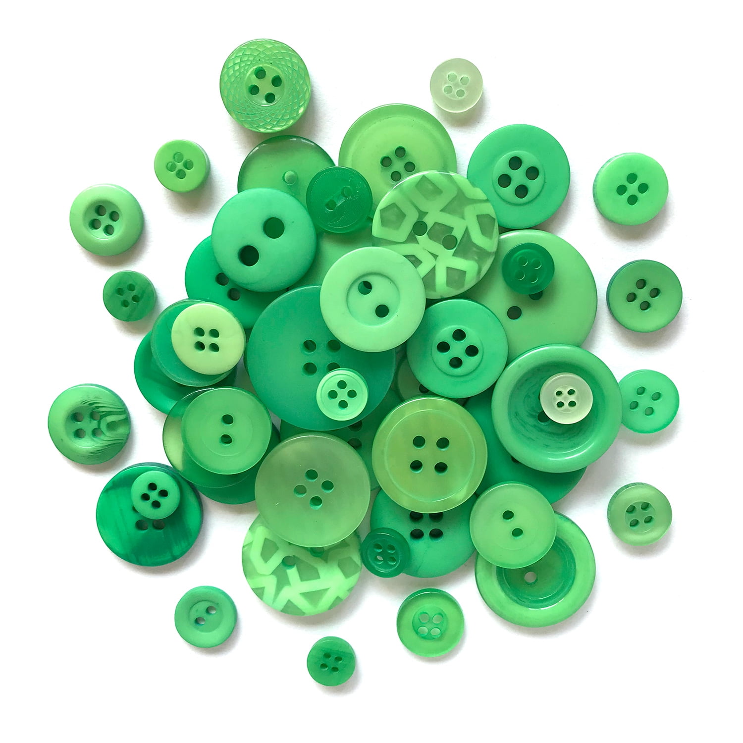 BUTTONS GALORE BIG BAG OF COLORFUL CRAFT & SEWING BUTTONS 5.5 OZ (APPROX 225 PCS) KELLY GREEN