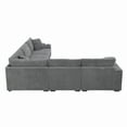 thumbnail image 2 of Modern L Shaped Convertible Sectional Sofa, Corduroy Upholstered Modular Couch With Cup Holders USB Charger and Storage Armrest For Living Room Office Apartment, 2 of 13