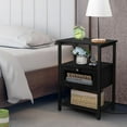 thumbnail image 3 of Oumilen Adult Modern Nightstand with Charging Station, Black, 3 of 5