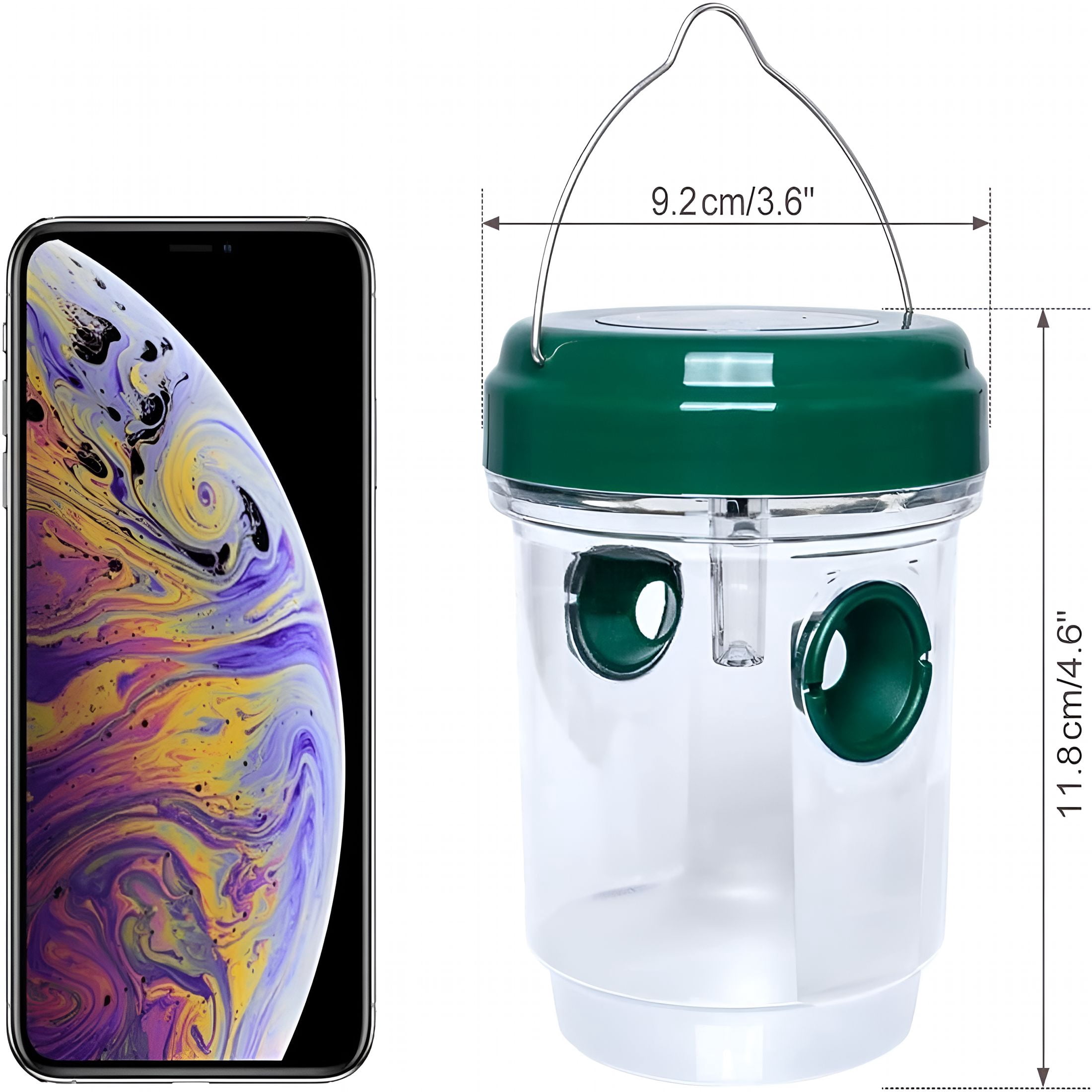 ACDANC 2 Pack Wasp Traps Outdoor Hanging Carpenter Bee Trap for Hornet, Yellow Jacket, Wasps, Reusable Solar Wasp Catcher, Bee Catchers for Outside