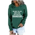 thumbnail image 2 of Jinhomg Womens Letter Print Sweatshirt Lightweight Comfy Long Sleeve Drawstring Hoodies Casual Loose Kangaroo Pocket Pullover Tops with Drawstring Army Green XXL, 2 of 6