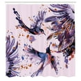 thumbnail image 3 of Ambesonne Hummingbird Shower Curtain, Art Lily Flowers Birds, 69"Wx84"L, Lavender Rose, 3 of 3