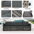 thumbnail image 3 of Cozyhom 4-Seat Outdoor Patio Couch, PE Wicker Rattan Aluminum Frame Sofa Set Couch Seats, Gray, 3 of 5
