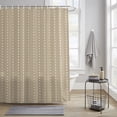thumbnail image 2 of Vertical Lines Shower Curtain for Bathroom, Modern Abstract White Dashed Pattern Flax Waterproof Cloth Fabric Bathroom Accessories Set with 12 Rust Proof Plastic Hooks, 72"x78", 2 of 9