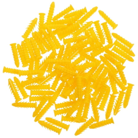 NICEXMAS 100Pcs Heavy Duty Plastic Wall Anchors Yellow Expansion Screws for Building