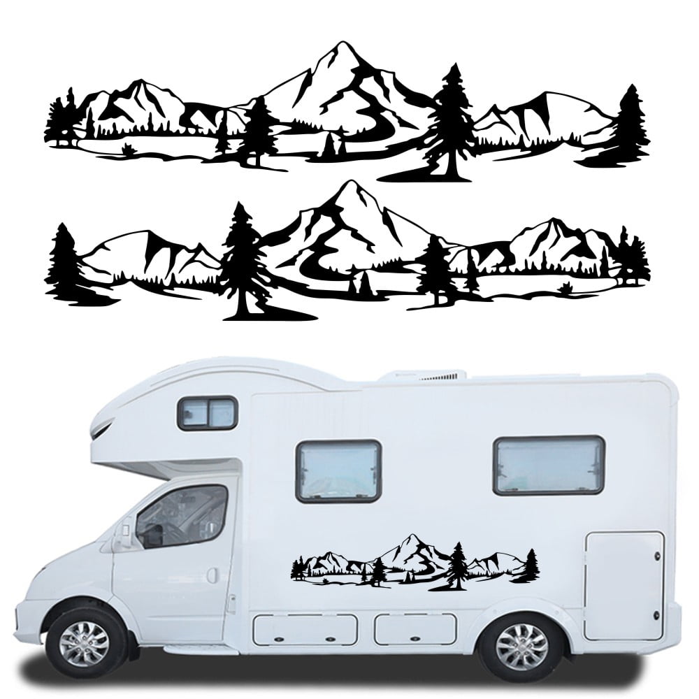 to fit FORD CUSTOM MOUNTAIN CAMPING CAMPER VAN BONNET STICKERS GRAPHICS DECAL ST