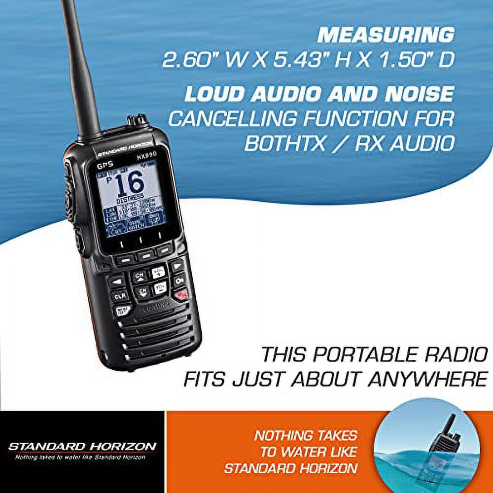 Standard Horizon HX890 Floating Watt Class H DSC Handheld VHF/GPS Black 