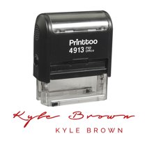 Printtoo Personalized Red Self Inking Custom Favor Stamp Custom Signature Rubber Stamper-58 x 22 mm