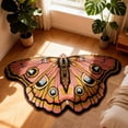 thumbnail image 1 of Weloille Butterfly Pattern Faux Wool Floor Mat, Ultra Soft Fluffy Non-Slip Carpet, Machine Washable Plush Area Rug for Living Room Bedroom Bathroom Entryway Home Decor, 1 of 6
