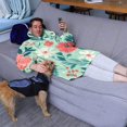 thumbnail image 3 of Wearable Oversized Blanket,Pioneer Flower Floral Print Pattern Wearable Blanket Hoodie for Adults,Cozy Hooded Blankets with Super Pockets,Super Warm Fuzzy Pullover for Women & Men, 3 of 6