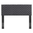 thumbnail image 4 of Tufted Headboard, Twin Size, Dark Grey Gray, Velvet, Mid Century Bedroom, Modern Contemporary Boutique HB35222, 4 of 9