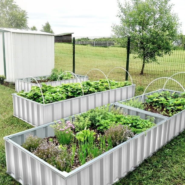 KING BIRD Raised Garden Bed 68''x36''x12'' x2 Packs, Galvanized Steel