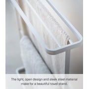 Yamazaki Home Bath Towel Hanger, White, Steel, Holds towels up to 24.5 x 58, Supports 2.2 pounds, Water Resistant