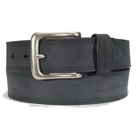 Carhartt Leather Triple Stitch Belt (Mens, Black/Antique Nickel Finish, 42, One Size)