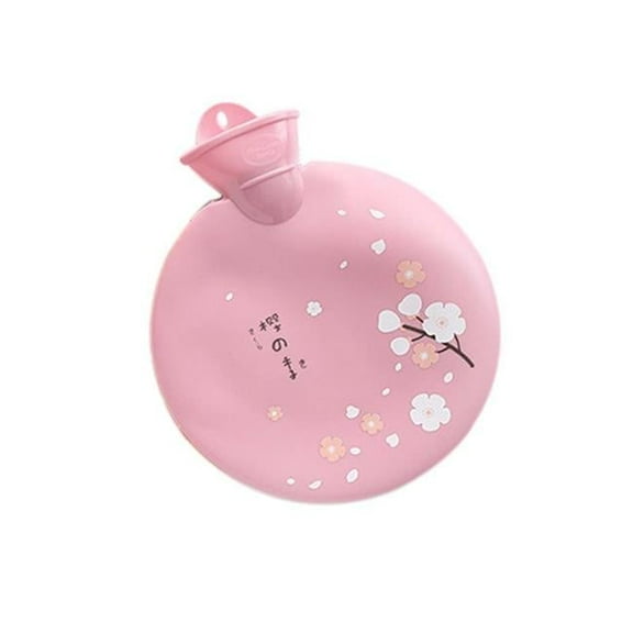 24.5 x 20.5 cm Multi Color Round Plastic Cherry Blossoms Pattern Hot Water Bottle