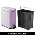 thumbnail image 4 of mDesign Small 1.3 Gallon Rectangle Metal Step Can, Liner/Handle, Wisteria Purple, 4 of 7